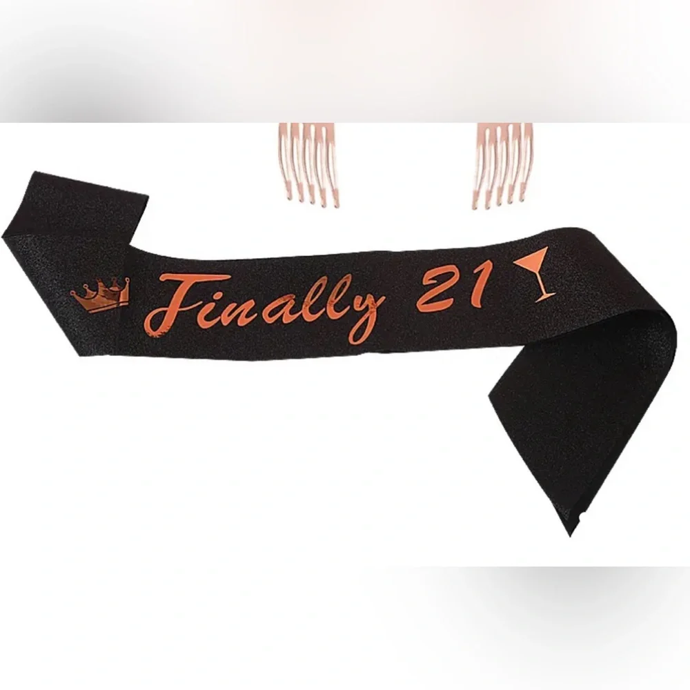 Happy 21st Birthday! SASH and BANNER, 70” x 35”